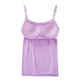 thumbnail image 4 of Womens Tops With Chest Pads One Camisole Thin Straps Underwear Sports Bottoming Shirt Tank Top for Women Plus Size Tops for Women Purple Modal 4XL, 4 of 4