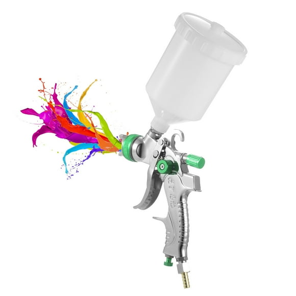 Yeacher Vaporisateur d'Air à Alimentation par Gravité Peinture HVLP avec Tasse de 600ML 1.4mm 1.7mm 2.0mm pour Peinture de Voiture Meubles Mur