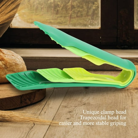 BOKYAN 3 PCS Multifunctional Plastic Bread Tongs Food Clamps with Non-Stick Silica Head & Ergonomic Anti-Slip Handle for Home Bakery, Cooking, Serving, 12.9 inches / 32.7 cm, Dishwasher Safe (Blue)