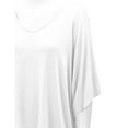 thumbnail image 3 of Made by Johnny Womens V-Neck Square Sleeves Oversized Loose Fit Top S WHITE, 3 of 6