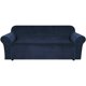thumbnail image 1 of Solid color velvet one-piece sofa cover, fully elastic, fabric sofa cover, enhances home beauty (four seater navy blue), 1 of 5