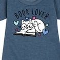 thumbnail image 3 of Instant Message - Book Lover Cat - Toddler And Youth Girls Fleece Dress, 3 of 6