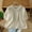 Beige, variant on Short Puff Sleeve Shirts for Women Ruffle Neck Button Down Blouses Casual Loose Fit Flowy Peplum Tops Summer Elegant Babydoll Tunic Tees for Women White XXL