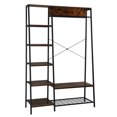 thumbnail image 1 of Entryway Hall Trees with Hooks, Storage Shelves and Shoes Bench, Freestanding Closet Organizer Clothes Rack with Coat Rack, Closet Garments Shelf for Hallway, Bedroom-Black Vingtage Walnut, 1 of 9