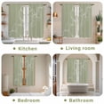 thumbnail image 6 of Sage Green Kitchen Curtains, Minimalist Abstract Modern White Art Light Filtering Window Curtain Panels, 2Pcs Rod Pocket Window Treatments Set for Living Room Bathroom Bedroom 42x63 Inches, 6 of 9