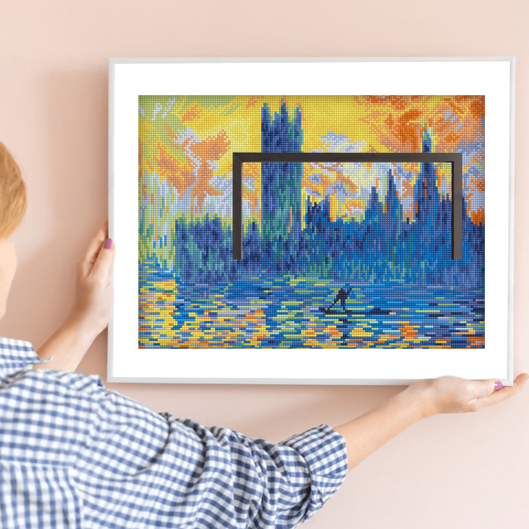 Diamond Dotz London Parliament in Winter (apr�s Monet) Landscape Diamond Painting Kits for Adults - Diamond Art Kits a Relaxing Creative Craft Kit with Dotz Gems 18.1"x16.1"