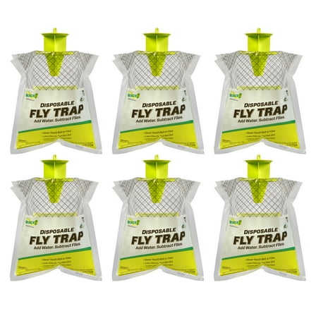 RESCUE! Outdoor Disposable Hanging Fly Trap, 6 Count, Resin