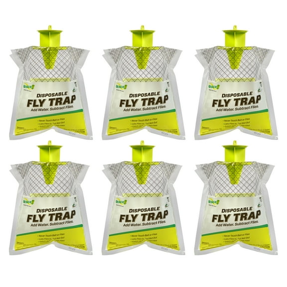 RESCUE! Outdoor Disposable Hanging Fly Trap, 6 Count, Resin