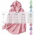 thumbnail image 3 of ClodeEU Women's Hooded Plaid Button Down Long Sleeve Shirt ,Casual Loose Blouses Jackets Blue-Plaid,Women's Plus M, 3 of 6