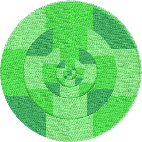 Ahgly Company Indoor Round Patterned Neon Green Area Rugs, 3' Round