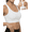White, variant on Women’s Sports Bra Strappy Back Padded Seamless Workout Bra High Impact Support Stretchy Yoga Tank Top for Gym Running Fitness