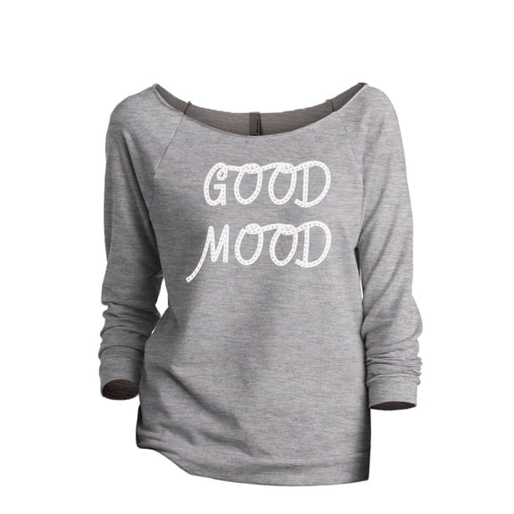 Thread Tank Good Mood Women's Slouchy 3/4 Sleeves Raglan Sweatshirt Sport Grey Small