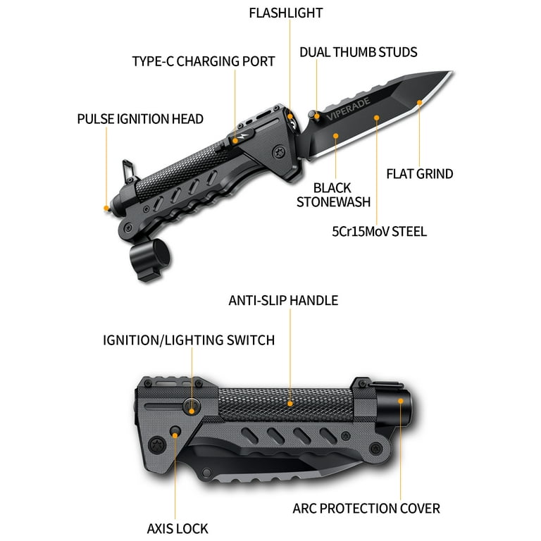 VIPERADE VAK6 Multitool with Folding Knife, LED Flashlight, Pulse