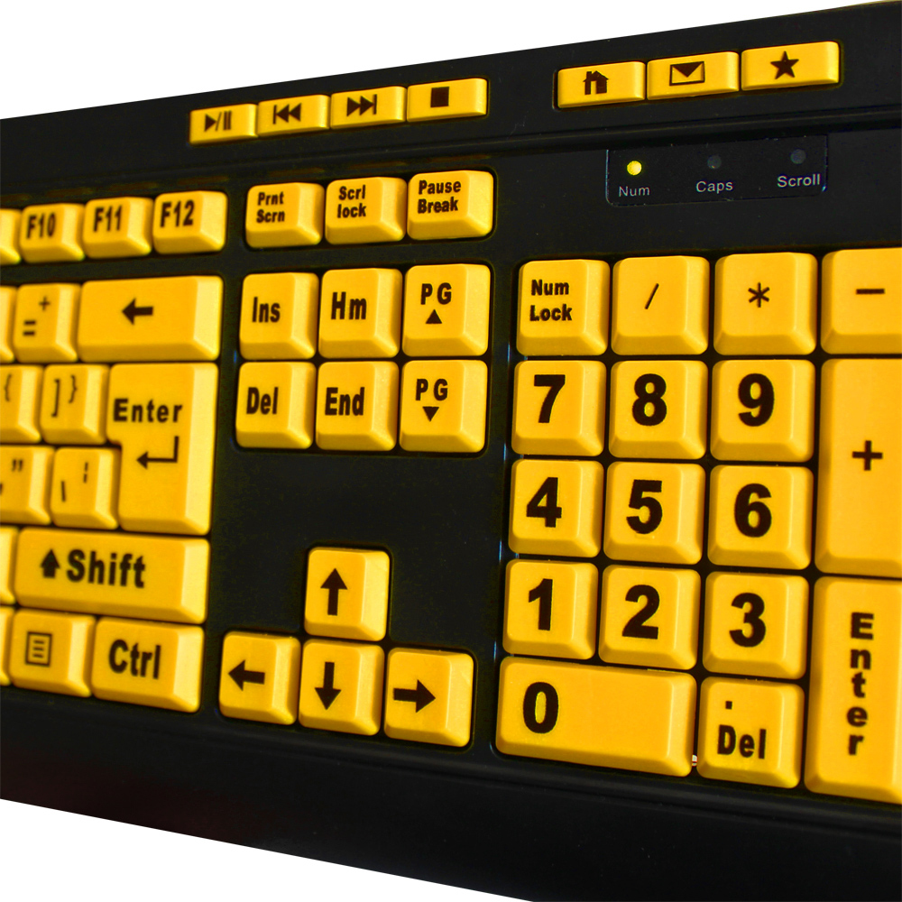 Adesso EasyTouch 132 Luminous 4X Large Print Multimedia Desktop Keyboard AKB-132UY ADESSO EASYTOUCH 635 FULL SIZE MECHANICAL GAMING KEYBOARD