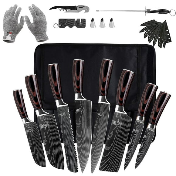 FULLHI 14pcs Japanese Knife Set - Premium German Stainless Steel Kitchen Knives