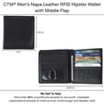 thumbnail image 5 of CTM  Napa Leather RFID Hipster Wallet with Middle Flap (Men), 5 of 5
