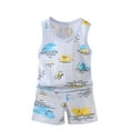 thumbnail image 2 of naisibaby Baby Boys Girls Summer Thin Printed Set, Kids Sleeveless Top Shorts Cotton Outfits Blue 73, 2 of 3