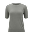 thumbnail image 7 of Merino Wool Short Sleeve Crewneck Sweater Top 100% Merino Wool Crew Neck Pullover Tee for Women Gray S, 7 of 7