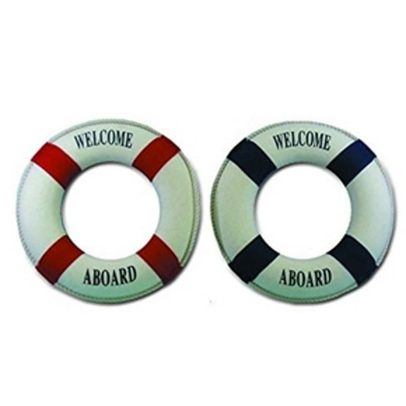 2 Nautical Welcome Aboard Decorative Cloth Life Rings