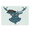 thumbnail image 1 of Antlers Cutting Board, Image of a Deer Hipster in Glasses Hat and Mustache Modern Style Print, Decorative Tempered Glass Cutting and Serving Board, Large Size, Teal and Black, by Ambesonne, 1 of 1