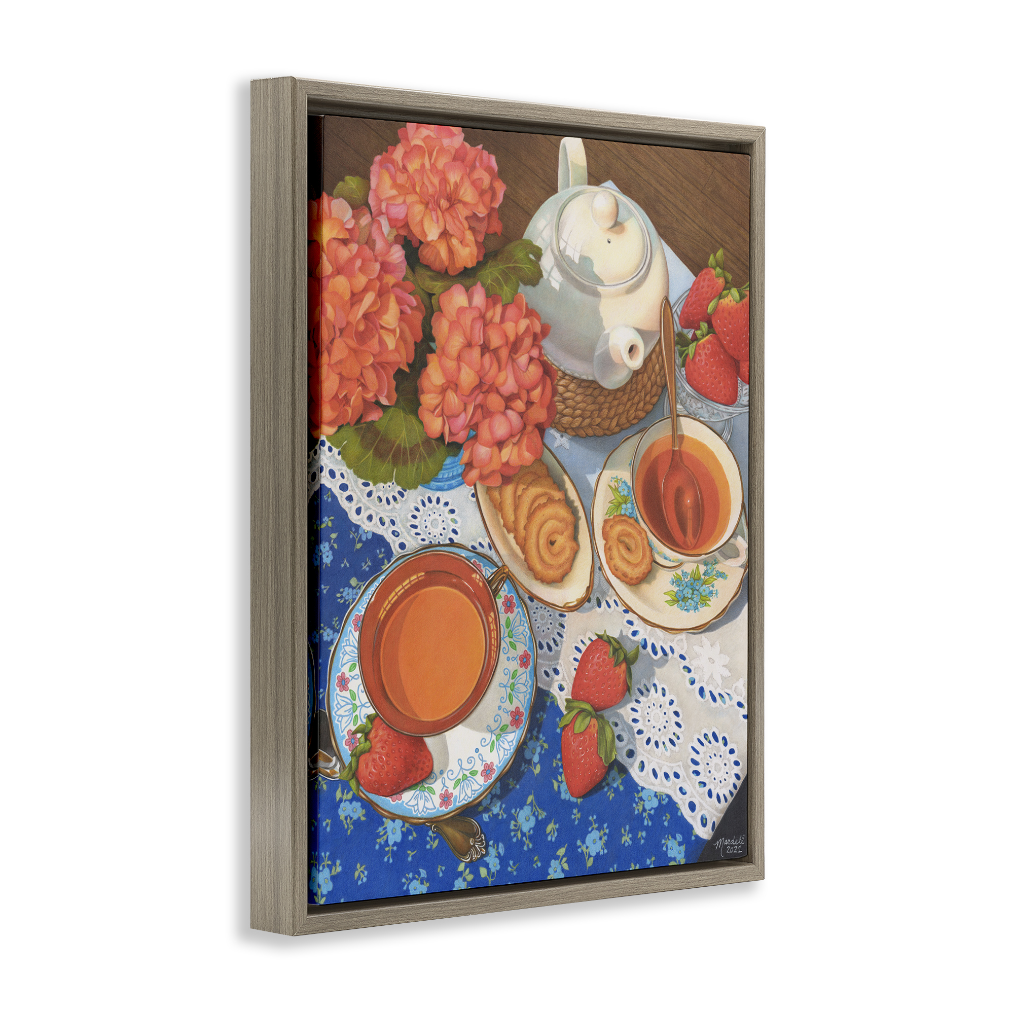 Stupell Industries Country Tea Time Food & Beverage Painting Brown Floater Framed Art Print Wall Art, 25 x 31