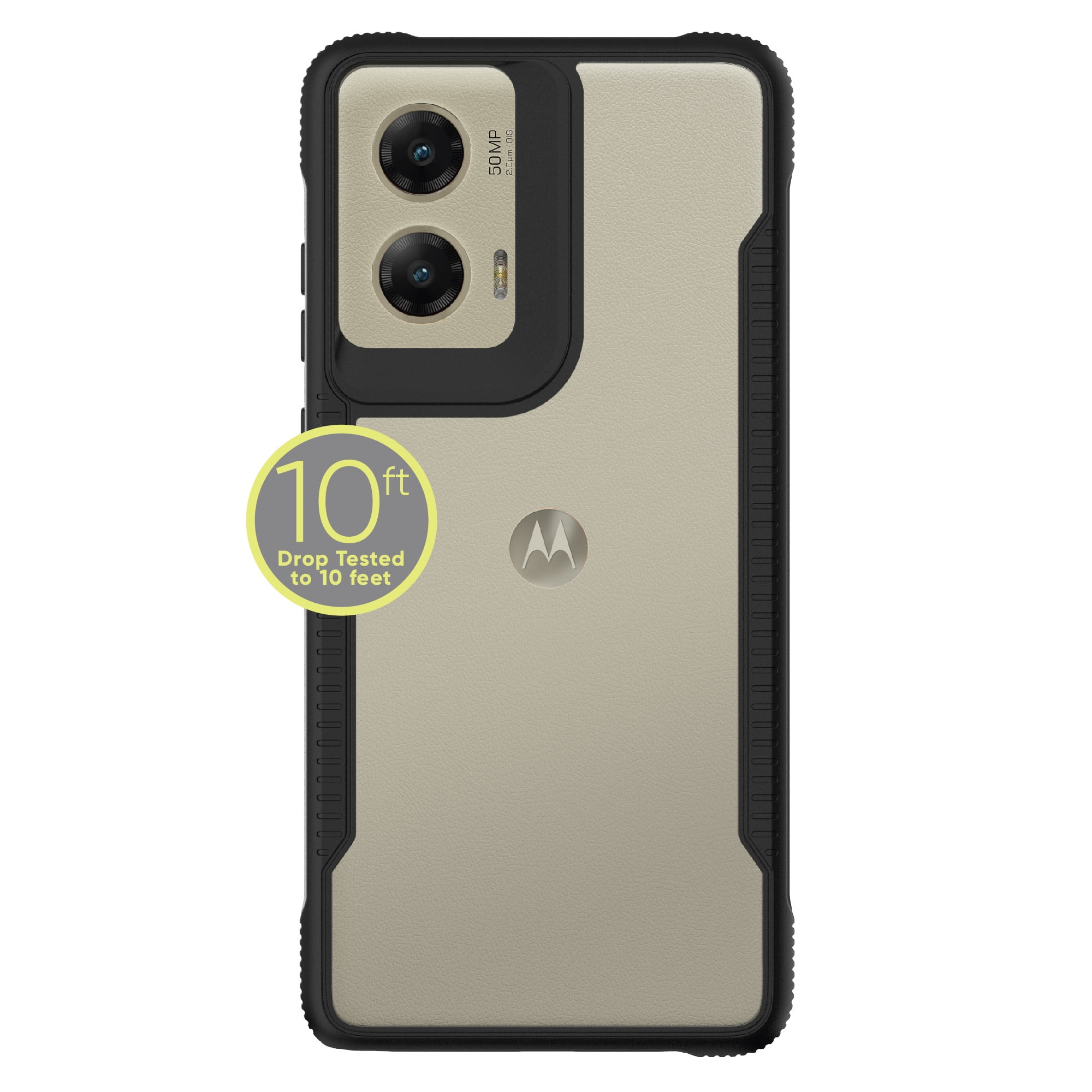 onn. Dual-Layer Phone Case for moto g STYLUS 5G (2024) - Black/Clear