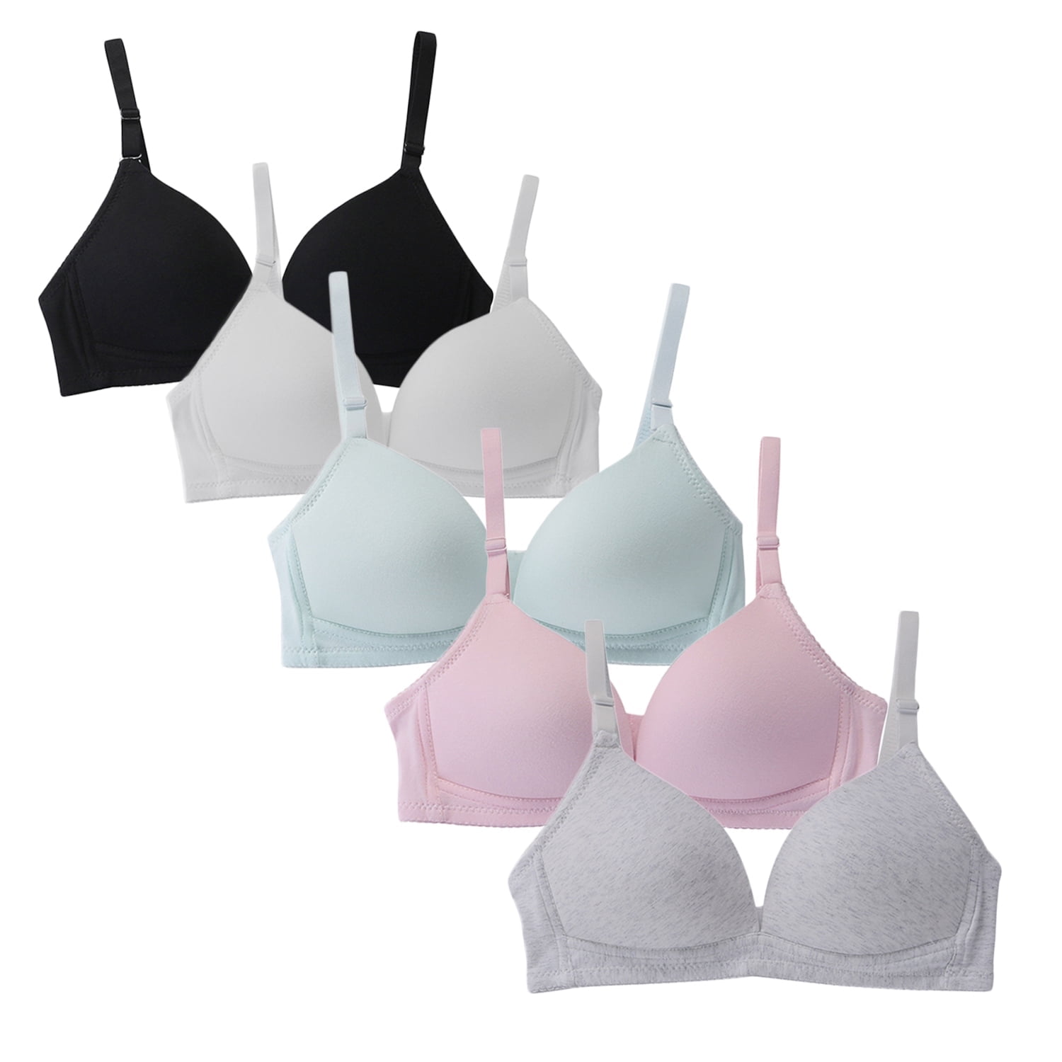 Wonder Nation Girls Wirefree T-Shirt Bra 2-Pack Sizes 30A-38A