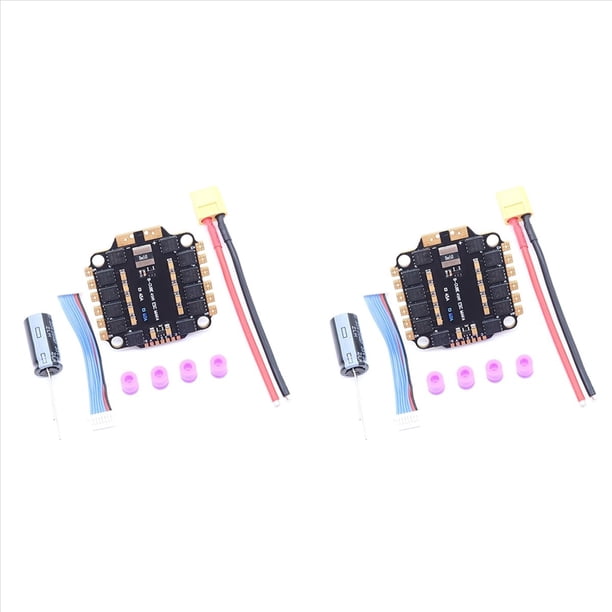 2X Placa ESC 4INI 60A Compatible con para Motor Sin Escobillas 3-6S Compatible con para Control de Vuelo FPV UAV F4 DShot300 600/Multishot/Oneshot