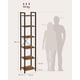 thumbnail image 4 of Six-tier bookshelf, library, office bookshelf, living room, bedroom, dimensions 30 x 40 x 186 cm, industrial style, with natural wood color and black tones, 4 of 21