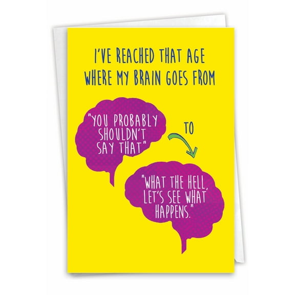 1 Funny Birthday Card with Envelope - Brain Change C3230BDG