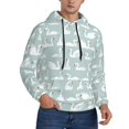 thumbnail image 2 of Naloa White Swan Men's Casual Hooded Collar Drawstring Hoodies Pullover Sweatshirts Casual Long Sleeve Shirts-4X-Large, 2 of 7