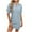 Blue, variant on Kaemgyyd Womens Nightgown Lantern Short Sleeve Tunic Sleep Dress Casual V Neck Loose Fit Sleepshirts Button up Night Gowns(Blue,Large)
