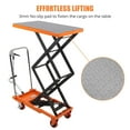 thumbnail image 3 of Yeshouse 770LB Double Scissor Hydraulic Lift Table, 59" Manual Cart with Non-Slip Platform, 4 Wheels, Orange, 3 of 7
