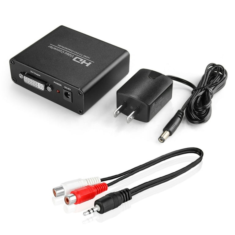 sukker Umulig sekundær HDMI to DVI Converter with Audio Out - HDMI to DVI Video Audio Adapter  Sound Splitter to 3.5mm AUX Auxiliary / 2 RCA Stereo & Coaxial Output Jack  Connector Plug, 1080P 720P,
