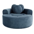 thumbnail image 4 of Leumius Oversized Round Chair Lounge Chaise Indoor,Upholstered Round Sofa Bed with Memory Foam,Comfy Cloud Circle Chair with Deep Seat for Living Room Bedroom,No Assembly Required,Blue, 4 of 10