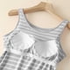 thumbnail image 5 of Pijama de manga corta para mujer, con mangas a rayas y copa acolchada, para el hogar, modal, 5 of 9