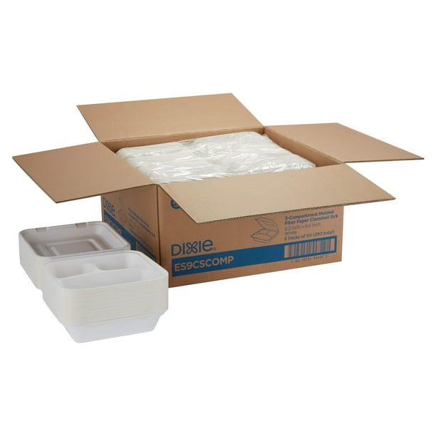 Dixie® EcoSmart® Molded Fiber TakeOut Container, 3