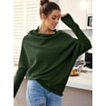 thumbnail image 4 of Clothing 2025 Delayuji Womens Pullover Sweaters Light Weight Sweaters for Casual Tops Winter Knit Drop Shoulder Sweater Fall Jumper Tunics Pullover Sweaters for Women Green One Size, 4 of 8
