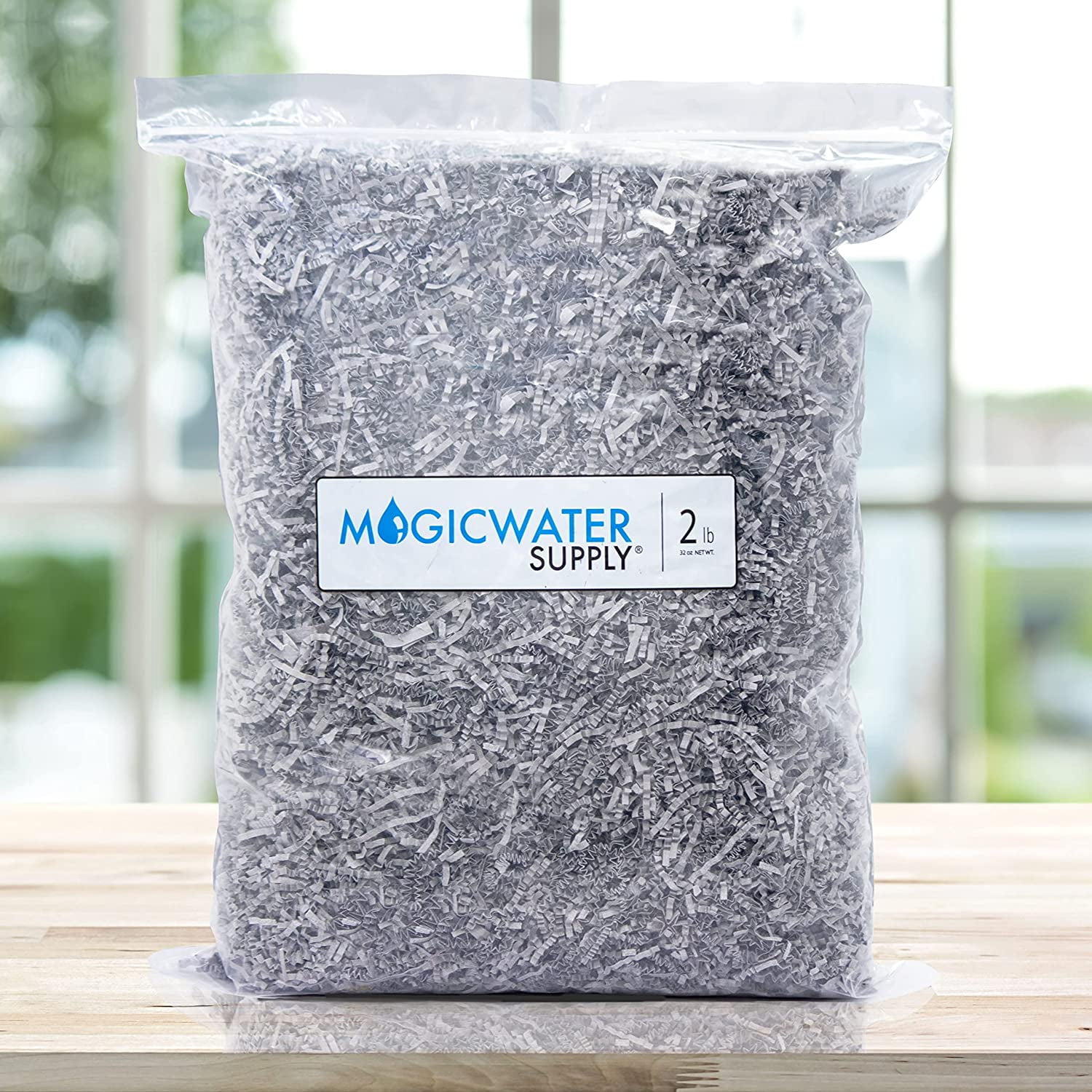 Crinkle Cut Paper Shred Filler (2 LB) for Gift Wrapping & Basket Filling - Slate Gray| MagicWater Supply