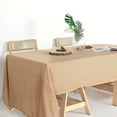 thumbnail image 3 of BalsaCircle 60" x 126" Natural Rectangular Premium Polyester Faux Burlap Tablecloth, 3 of 7