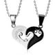 thumbnail image 1 of Collar con colgante de acero inoxidable para hombre y mujer, diseño de rompecabezas de corazón, cadena de 22 pulgadas, 2 piezas por juego, 1 of 5