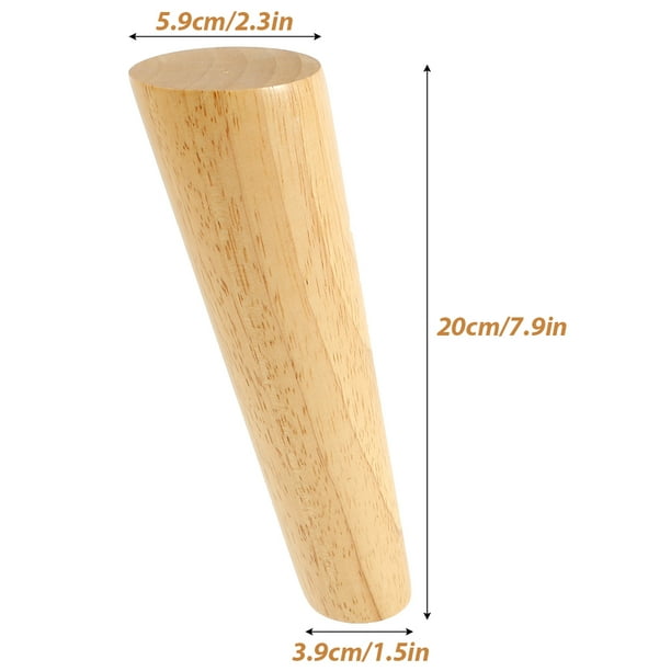 Maalr Solid Wood Furniture Replacement Legs Round Tapered Table Sofa Chair Stool Wooden Feet 