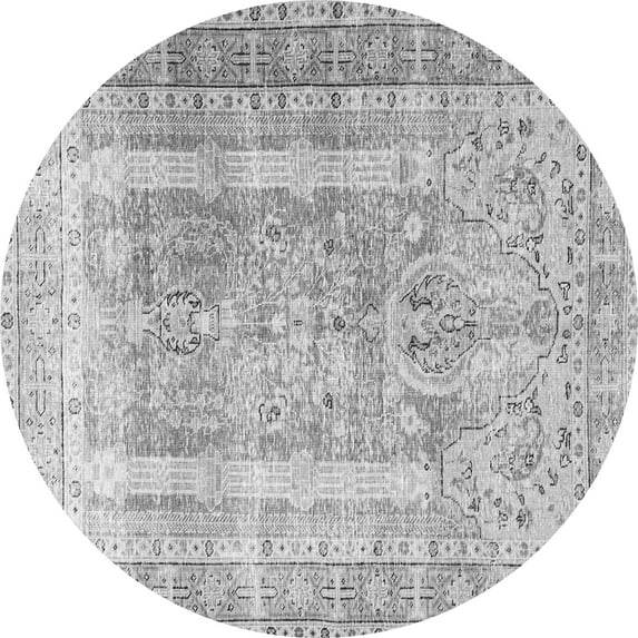 Ahgly Company Indoor Round Persian Gray Traditional Area Rugs, 7' Round