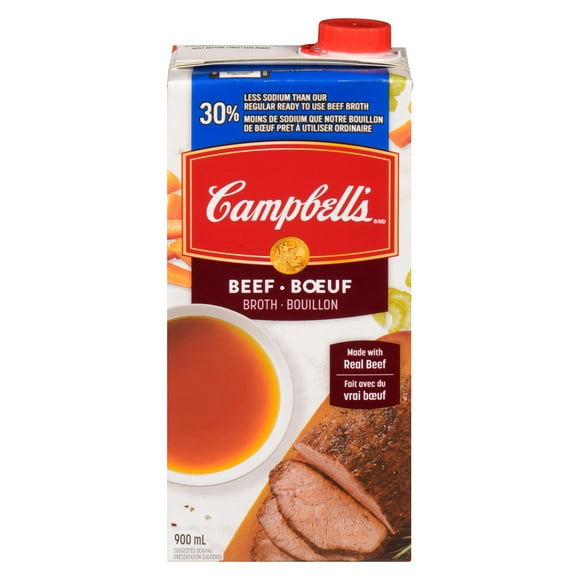 Campbell's® 30% Less Sodium Beef Broth, 900 mL