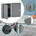 thumbnail image 4 of Yeeoy Locking Narcotics Safe, Wall Mounted Medicine Cabinet with Lock & Double Door, Secure Steel Drug Cabinet Medicine Storage Safe Box for Home School Office, 4 of 8