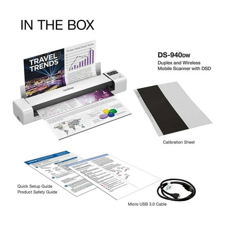 Brother - DS-940DW Compact Wireless Duplex Mobile Document Scanner - White