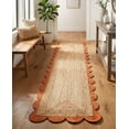 thumbnail image 3 of Sivi 2.6 x 10 Feet Handmade Scallop Braided Jute Rug - Natural Jute Runner Rug, 3 of 15