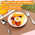 thumbnail image 6 of 12Pcs Stainless Steel Toddler Silverware Set Comfortable Grip Kid Utensil Set Ergonomic Children Silverware Set for Party, 6 of 9