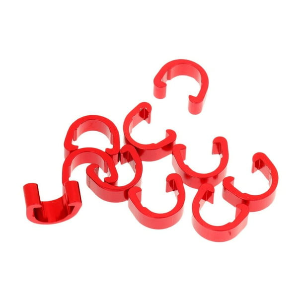 Juego de 10 abrazaderas tipo C para bicicleta, abrazaderas guía para mangueras de bicicleta, universales para rojo