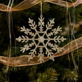thumbnail image 4 of Horivan 3PCS Glitter Snowflake Ornaments 12CM Christmas Tree Decor Plastic Hanging Pendants with Frosted Finish for Holiday Home Party Decorations Winter Wedding Decor, 4 of 7